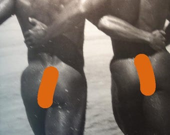 Herb Ritts Walking on the Beach Beautiful Male Couple modern photography Framable gift large print Bob Paris and Rob Jackson bodybuilders