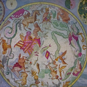 Star Chart - Southern Hemisphere reprint of 1700- 8 by 10 print framable and collectible old maps - gift for map lovers
