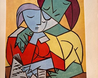 Pablo Picasso、LES LOISIRS、希少画集画、新品額装付 Pablo Picasso, Les Enfants Lisants 