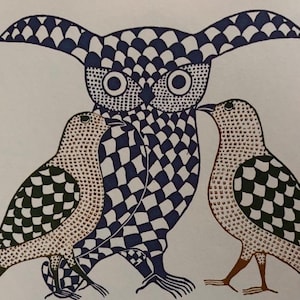 Dorset Birds by Kenojuakk | Stone Cut | Cape Dorset Baffin Island | Inuit print | Original Published Lithograph Wall Art