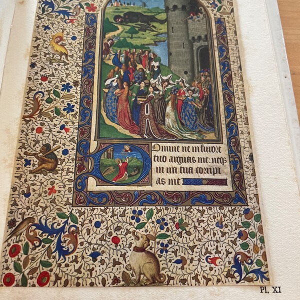 Women of Israel | 15th century Illuminated manuscript page | Published lithograph 1965 | Religious art | David Goliath | Framable Wall Art