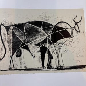 Picasso Bull, State VII | Original Published Lithograph | From a series | mid century wall art | For framing