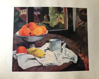 オレンジのある静物画 ポール・ゴーギャン ヴィンテージプリント 1950