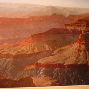 Grand Canyon  Sunset from Hopi Point 1914 Arizona Santa Fe Trail - Fred Harvey print - Native American Southwest - Print only or matted