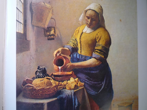 Vermeer The Milkmaid 1660 Painting Art Poster 14 By 10 5 Etsy Hong Kong