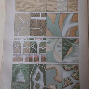 1877 Signs and colors Wall Coverings French  published in Architecture dictionary by Ernest Bosc French history framable wall art
