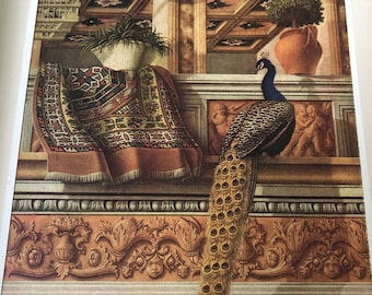 Still Life with Peacock by Carlo Crivelli | Italian Renaissance | Tip in print | Detail from Annunciation Painting | Framable Wall Art