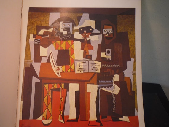 Picasso Three Musicians, Cubist Poster Print 11.5 by 16