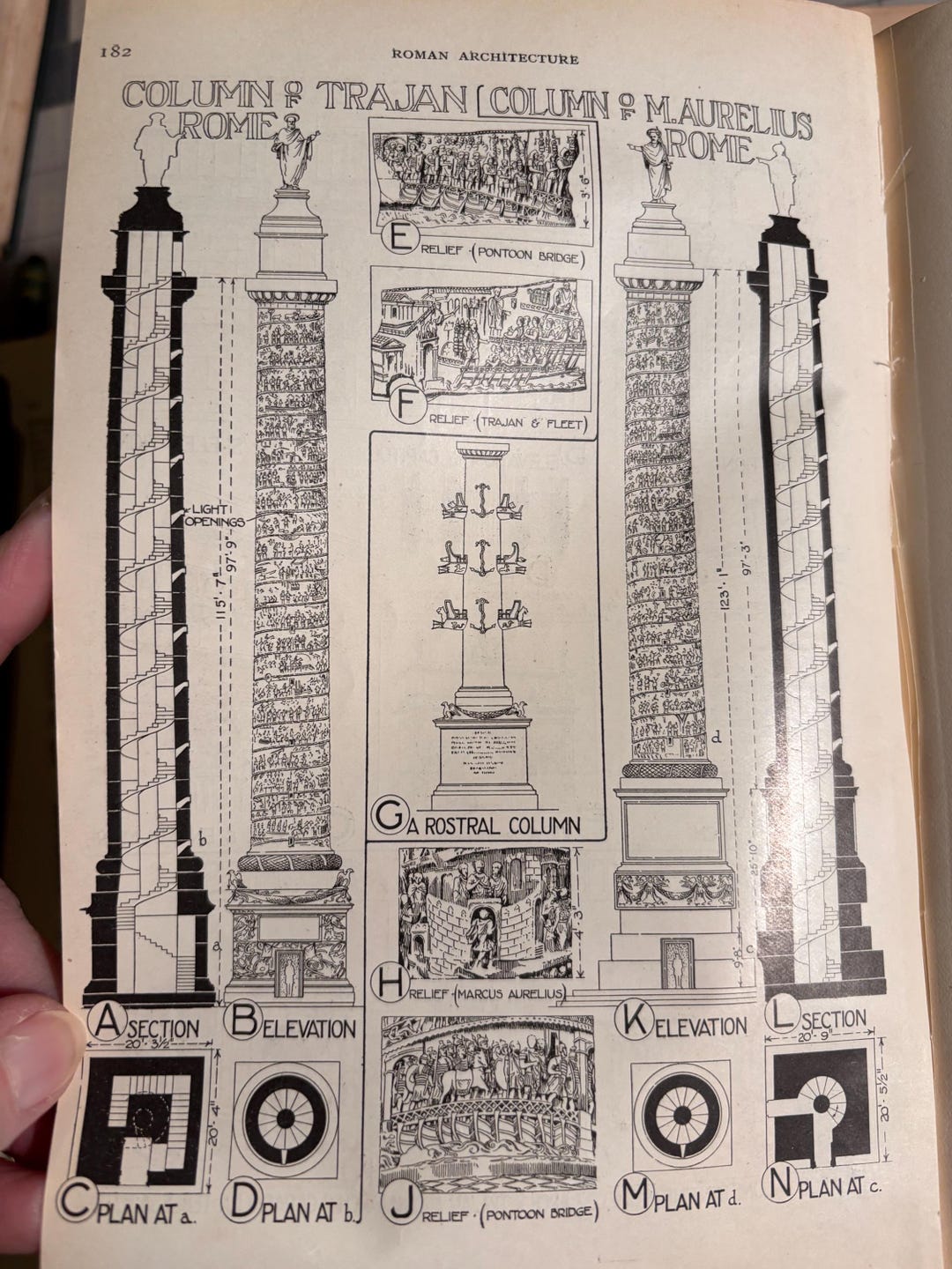 Trajan Column Rome Lettering Roman Trajan Column Ancient Architecture Details | 1924 Vintage Print ...