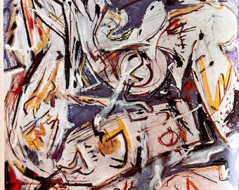 Jackson Pollock, Painting | Vintage Print 1961 Abstract Expressionist | Mid Century Modern Wall Art