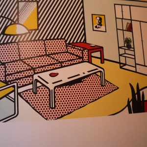 Roy Lichtenstein - Collage for modern room 1990 - 10 by 10 inch modern art lover New York pop art abstract still life great framable print