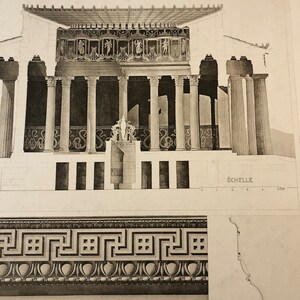 1897 Tholos temple at Epidaurus Antiquities by Hector d&#39;Espoy | Original Heliogra Greek temple Antique Classical Greece | Many details