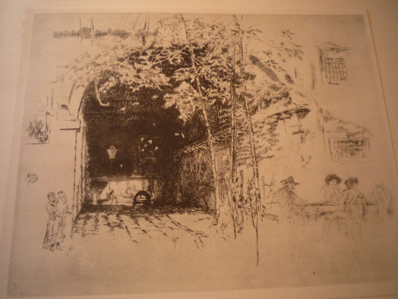 James McNeill Whistler Venise The Traghetto 1927 tirage photogravure vintage adapté à lencadrement des amateurs dart Venise Canaux Venise Set image 5