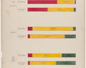 1890 Black Marital Status vs Germany  created by W E B Dubois Being Black in 19th America Black American Infographic Data Portrait