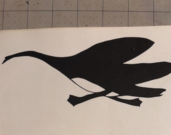 Inuit Art | Running Goose by Egivudluk | Arctic Art World | Stencil | Vintage Wall Art