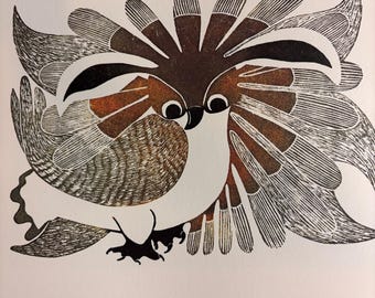The Owl by Kenojuakk | Vintage Inuit print | Wall Art