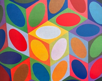 Victor Vasarely, 0715-Idom-3 | Vintage Published Lithograph | Op Art | Modern Wall Art