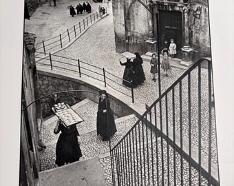 Henri Cartier-Bresson / Abruzzo Italia 1951 / Bianco e nero / Litografia d'epoca pubblicata / Pronta per essere incorniciata / Arte murale