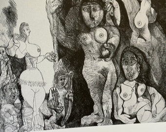 Picasso, Picasso’s Theatre Eros and Women | Original published lithograph | Late Career Graphic | Ready to Gift | Wall Art