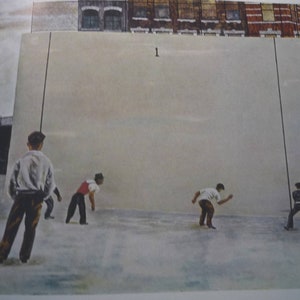 Ben Shahn, Handball, Giclee Art print  - American realist - art lovers - color plate social realism gift framable