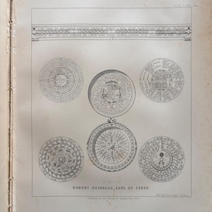 Pocket Dial | Earl of Essex 1590 | Published Engraving | Original antique (1905) | Framable print Wall art