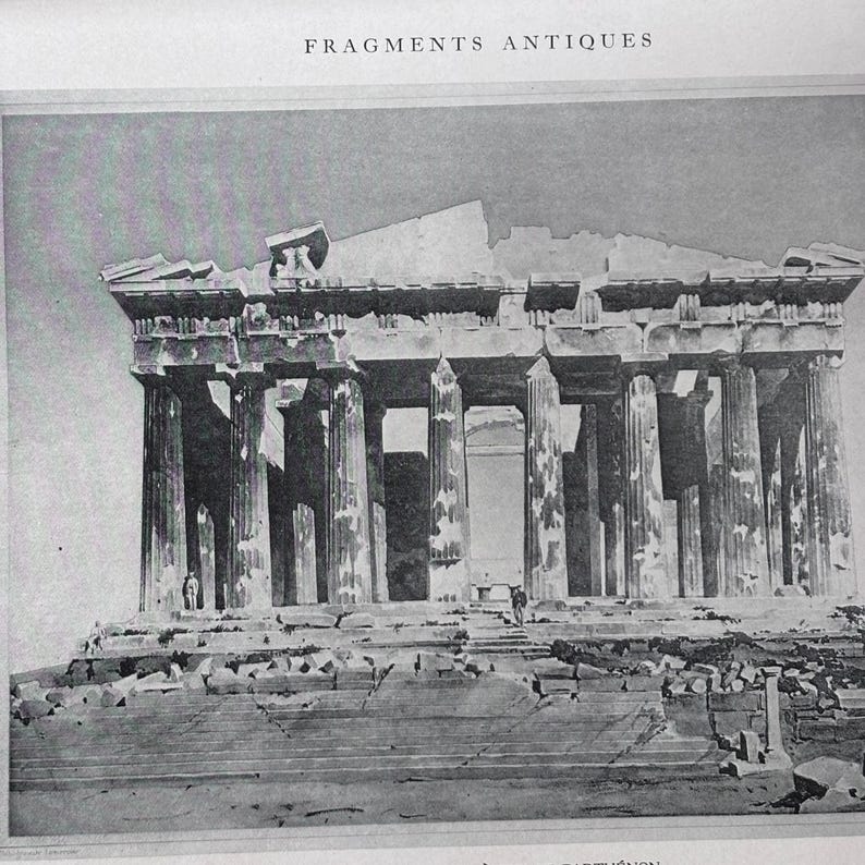 Athens Element 1923 Acropolis of Athens the Parthenon Architectural Elements by D ...