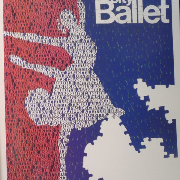 New York City Ballet -by Donn Matus Vintage Poster - 1979 print 11 by 14 Poster gift for dance lover 1970 Balanchine and Jerome Robbins