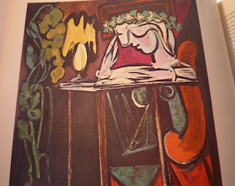 Picasso Girl Reading | Original published lithograph Abstract Art  1930s | gift for art lovers | modern art