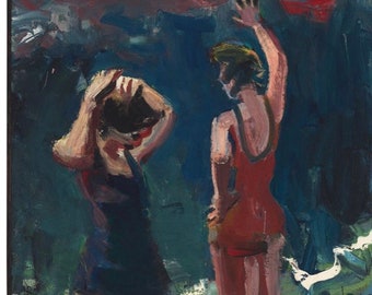 David Park Two Bathers | Women Wading Abstract Expressionism | Fine Art Print | California Figurative Summer day