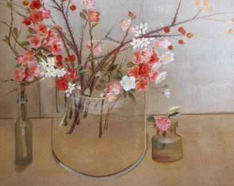 Morris Graves | Spring Bouquets | Published Lithograph | Flowers in Bottles | Mid Century Art | Wall Art