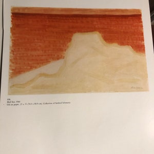 Milton Avery Red Rocks published color lithograph American Abstract Expressionism framable art gift Bold colors simple lines