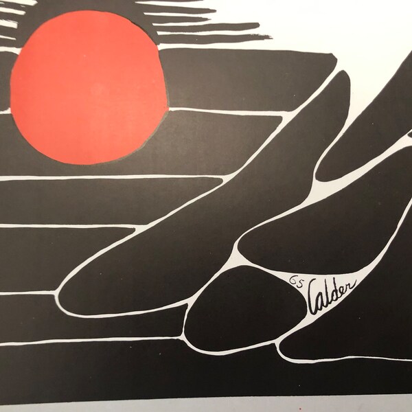 Calder, Red Sun | Original Published Lithograph | Calder Universe | Modern abstract design gift for pop art lover