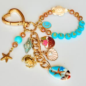 Be Salty Beach Bag Charm: Seashells, Starfish, Customizable