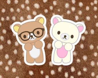 Rilakkuma & Korilakkuma Waterproof Vinyl | Matte | Cute Kawaii | Laptop Waterbottle Gift | Planner Journal Decoration Art