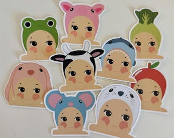 Sonny Angel Laminated Sticker - Waterproof Vinyl | Glitter Sparkly | Cute Kawaii | Collectibles Blindbox Popmart | Laptop Waterbottle Gift