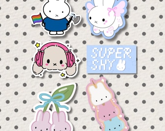 Miffy Sticker - Waterproof Vinyl | Matte | Cute Kawaii | Laptop Waterbottle Gift | Planner Journal Decoration Art