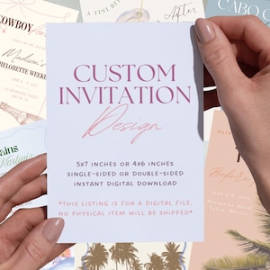 Modèles de toile conçus sur mesure pour chaque célébration : enterrement de vie de jeune fille, mariage, anniversaire, remise des diplômes, baby shower et plus encore ! Taille 5 x 7 ou 4 x 6