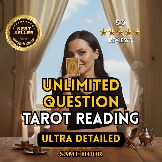 Unlimited Question Tarot Reading, Detailed Psychic Answers, Intuitive Guidance, Same Hour Delivery