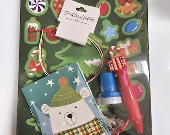 Christmas Goodie Bag, Holiday Party Favors, Kids Activity Set