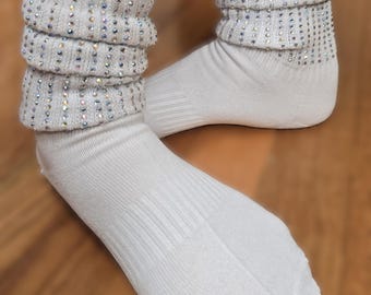Bling Slouch Socks | Rhinestone decorated Socks