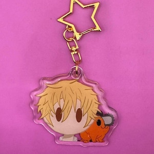 Denji and pochita chainsaw man keychain