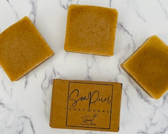 Handmade Mountain Man Scent Goat Milk Soap – Natural Woodsy essential oil Body Bar - Buy 3 full bars get 1 free