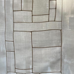 Cortina Pojagi coreana em patchwork de rami, tapeçaria de parede tradicional Bojagi.