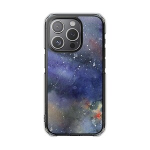 Watercolor Space iPhone Case: MagSafe Compatible Impact Protection