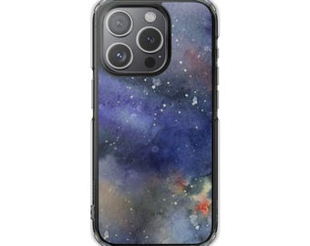 Watercolor Space iPhone Case: MagSafe Compatible Impact Protection