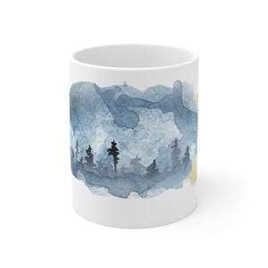 Water Color Winter Forest Mug 11oz | Holiday Season Mug