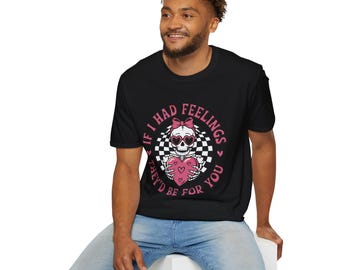 Funny Skeleton Valentine's Day T-Shirt, Emo Romance Tee