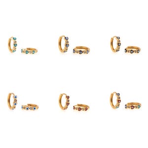 1pair 18K Gold Filled Heart Evil Eye Earring,CZ Earrings ,Dainty Earrings,Everyday Earring, Perfect Gift for Her
