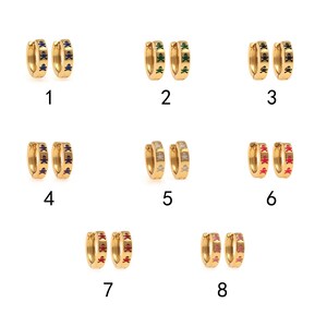 1pair 18K Gold Filled Round Hoop Earring,CZ Earrings Hoop Earrings,Dainty Earrings,Everyday Earring, Perfect Gift for Her