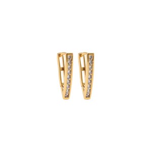 1pair 18K Gold Filled Triangle Earring, CZ Earrings Hoop Earrings,Dainty Earrings,Everyday Earring, Perfect Gift for Her